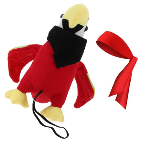 Warmhm 1 Satz Figur Maske Stütze Halloween Perücke Cosplay-zubehör Ausgestopfter Papagei Auf Der Schulter Plüsch-vogelpuppe Simulations-papagei-Ornamente Plüschvogel Pp Baumwolle von Warmhm