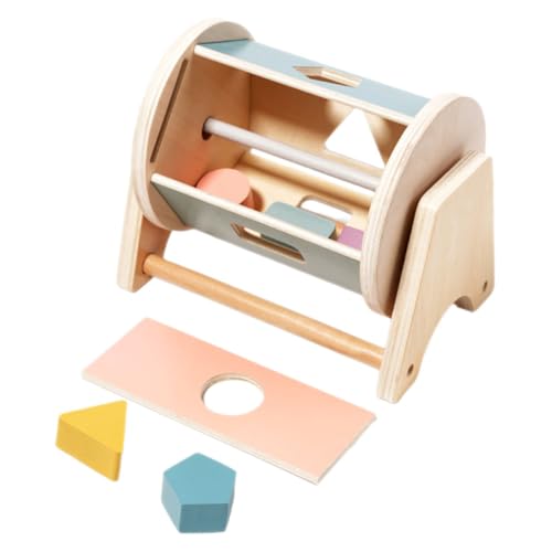 Warmhm 1 Satz Formrolltrommel kognitives für für Feinmotorische Fähigkeiten formsortierwürfel Kinderspielzeug Sortierspielzeug für Babys hölzern von Warmhm