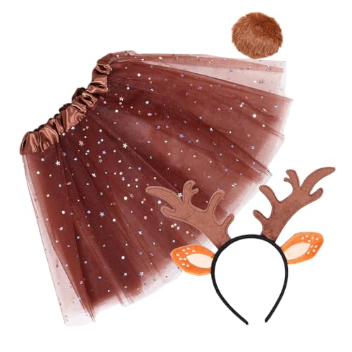Warmhm 1 Satz Geweih-stirnband-set Geweih Stirnband Halloween Hirschgeweih Jäger Plüschtiere Cosplay Reh Zubehör Kleid Weiß Brown Kurzer Plüsch von Warmhm