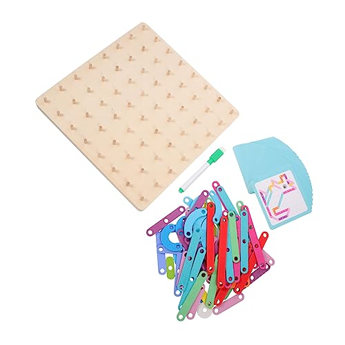 Warmhm 1 Satz Holz Geoboard für Montessori Lernspielzeug Formen und Designs Sicheres Holzmaterial für Feinmotorik und Kreatives von Warmhm