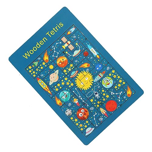 Warmhm 1 Satz Holz Weltraum Puzzle Pädagogisches Planetenspielzeug für Jahre Fördert Kreativität und Motorische Fähigkeiten Sicher und Langlebig von Warmhm