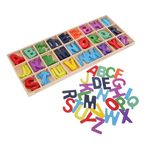 Warmhm Cartoon-lernspielzeug Holz-Alphabet-blöcke Für Kinder Handgefertigt Lernspielzeug Mit Ablage von Warmhm