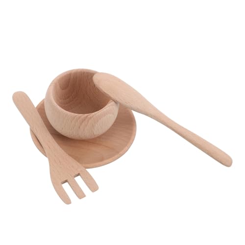 Warmhm 1 Satz Holzspielzeug Küchenzubehör für Kochutensilien und Geschirr Holzgabel und Holzlöffel Rollenspiel für Kleinkinder Küche Restaurant oder Supermarkt Warmhm 1 Satz Holzspielzeug Küchenzubehör für Kochutensilien und Geschirr Holzgabel und Holzlöffel Rollenspiel für Kleinkinder Küche Restaurant oder Supermarkt von Warmhm