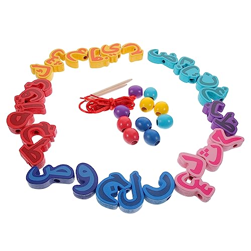 Warmhm 1 Satz Holzspielzeug für Kleinkinder Pädagogisches Arabisches Alphabet Lernspielzeug für Vorschule Fördert Motorische Fähigkeiten und Kognitive Entwicklung von Warmhm
