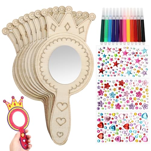 Warmhm 1 Satz Holzspielzeug handgemachte Spiegel Party Bastelbedarf für Geburtstag Bausatz Spiegel aus Holz selber basteln Prinzessin DIY für Mädchen Buchsbaum Warmhm 1 Satz Holzspielzeug handgemachte Spiegel Party Bastelbedarf für Geburtstag Bausatz Spiegel aus Holz selber basteln Prinzessin DIY für Mädchen Buchsbaum von Warmhm
