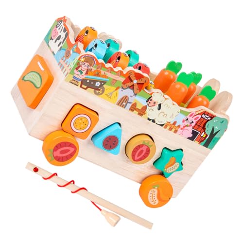 Warmhm 1 Satz Interaktives Holzspielzeug für Formensortierspielzeug und Angelspiel Lernspielzeug für Kleinkinder Kreativität und Logischem für Frühe Bildung von Warmhm