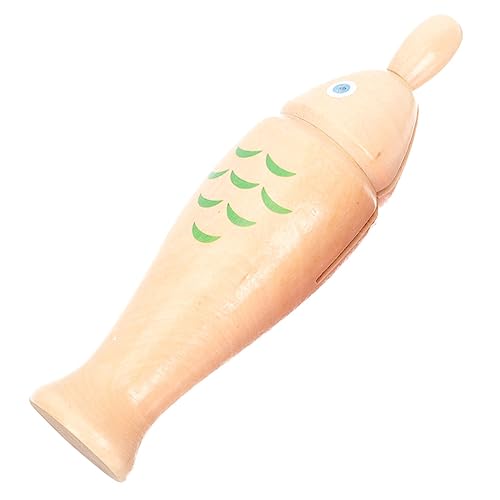Warmhm 1 Satz Kindermusikinstrument Percussion- in Fischform Percussion Toy Lernspielzeug Für -Instrument- Schlagfischspielzeug Beige Hölzern von Warmhm