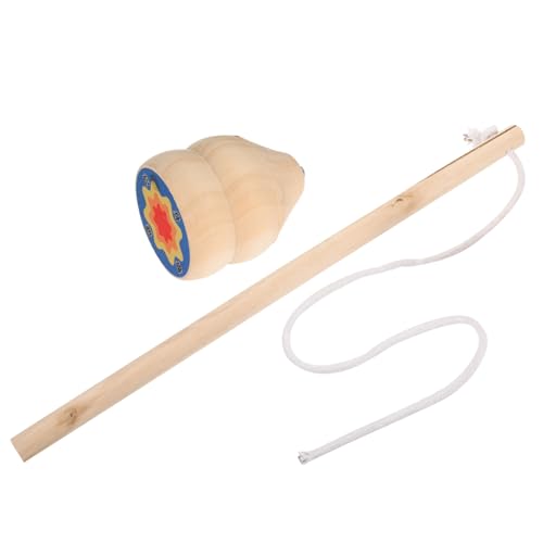 Warmhm Holz Kreiselspielzeug Satz für Kinder Traditioneller Gyro mit Peitsche Verschleißfestes und Tragbares Spielzeug für Partys und Feierlichkeiten von Warmhm