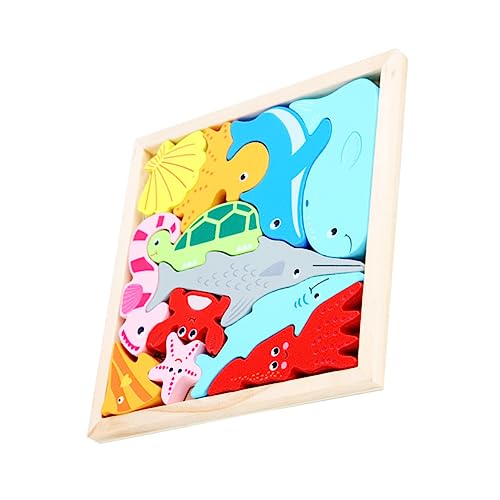 Warmhm 1 Satz Kreatives Holzpuzzle mit Meerestieren Pädagogisches für Jigsaw Puzzle Fördert Kreativität und Konzentration für Lernspiele und Entdeckung der Unterwasserwelt von Warmhm