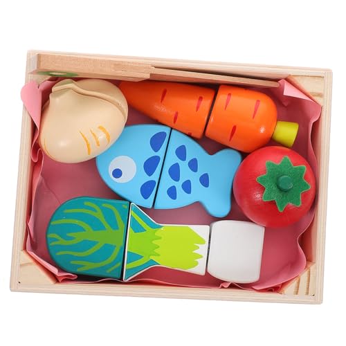 Warmhm Lebensmittelspielzeug Für Jungen Und Mädchen 1 Set Holzspielzeug-lebensmittelsets Für Jungen Und Mädchen Schneidespielzeug Obst Und Gemüse Pädagogische Küche von Warmhm