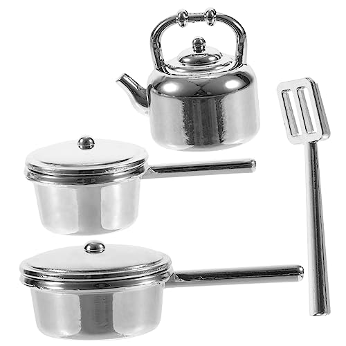 Warmhm 1 Satz Küchenutensilien und Zubehör winzig Bausatz Puppe küchenspielzeug für Kitchen Toys for Küchenutensilien für kleine Häuser Mini- -Küchenutensilien Legierung von Warmhm