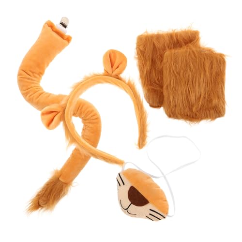 Warmhm 1 Satz Lion Cosplay Kostümset für Teiliges mit Kopfband Handschuhen und Nase Verkleidung für Partys und Festivals und Leicht Warmhm 1 Satz Lion Cosplay Kostümset für Teiliges mit Kopfband Handschuhen und Nase Verkleidung für Partys und Festivals und Leicht von Warmhm