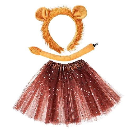 Warmhm 1 Satz Löwen-Charakterkostüm Löwen-Stirnband für Löwenkostüm Mädchen Löwenkostüm Damen Löwen Stirnband Kostüm Tutu Löwen Kostüm Tierschwänze für Polyester Warmhm 1 Satz Löwen-Charakterkostüm Löwen-Stirnband für Löwenkostüm Mädchen Löwenkostüm Damen Löwen Stirnband Kostüm Tutu Löwen Kostüm Tierschwänze für Polyester von Warmhm
