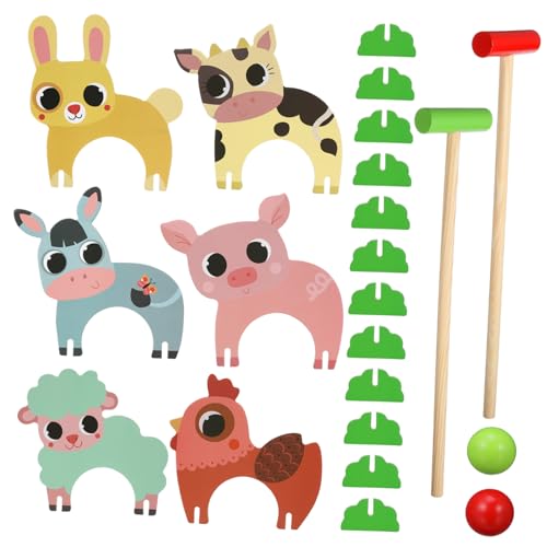 Warmhm 1 Satz Lustiges Tierkrocket Bausatz Ball Krocketspielzeug Mit Tiermotiven Outdoor-kit Für Tierkrocketspiel Für Tier-krocket-Set Tierförmig Drinnen Hölzern von Warmhm