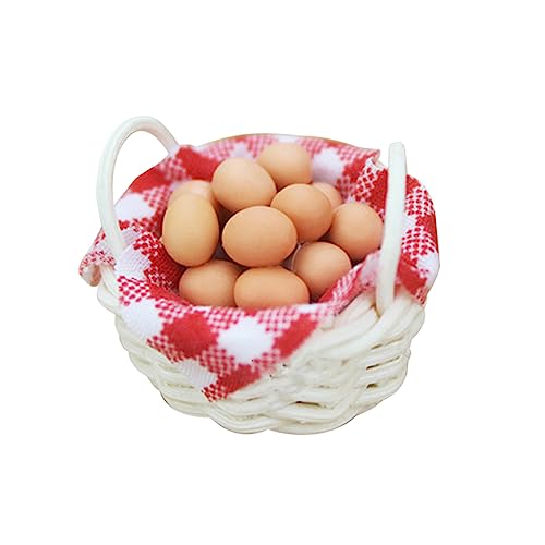 Warmhm 1 Satz Mini Eier Korb Miniatur-Ei-Modell-Ornamente Mini-Eier Für Simulationsei Schmückt Miniatur-Ei-Modelle Mini-Ei-dekore Für Die Küche Hausdekoration Stoff von Warmhm