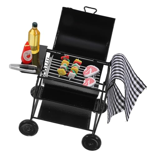 Warmhm 1 Satz Mini-Grill Mini-Barbecue Maker Küchengeräte Miniatur-BBQ-Grill Simulierter Grill So Tun, Als Würde Man Requisiten Simuliertes Grilldekor Legierung von Warmhm
