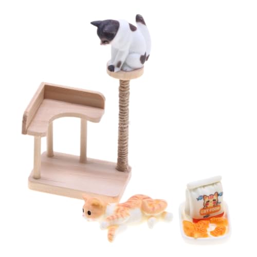Warmhm 1 Satz Mini Holz Katzenbaum Modell für Puppenhaus Zubehör Kätzchen Figuren Mini Katzenkratzbaum für DIY Mikrolandschaften Heimdekorationen Warmhm 1 Satz Mini Holz Katzenbaum Modell für Puppenhaus Zubehör Kätzchen Figuren Mini Katzenkratzbaum für DIY Mikrolandschaften Heimdekorationen von Warmhm