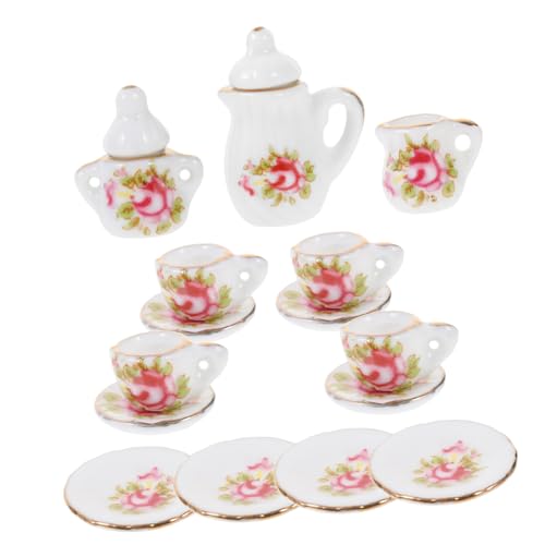 Warmhm 1 Satz Mini-Keramik-Teeservice Puppe Becher Tassen Miniaturgeschirr aus Keramik Mini-Teetasse Mini-Küchenzubehör Miniatur- Miniatur-Teegeschirr von Warmhm