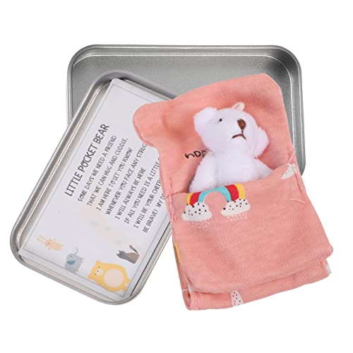 Warmhm 1 Satz Mini Plüschbär Weißer Bär in Box mit Schlafsack und Karte Kuscheliges Stofftier für Kinderzimmer Deko Geschenkidee für Valentinstag und Besondere Anlässe von Warmhm