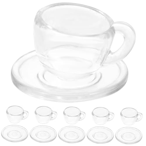 Warmhm 1 Satz Mini-Tasse bastelsets für bastelzeug für puppenhaus deko Puppenhaus Miniaturen Toys for mini Tasse Mini-Teetassenmodell Teegeschirr-Tablett-Modell Plastik von Warmhm