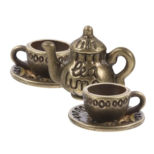 Warmhm 1 Satz Mini- aus Metall Artikel winzig klein Party Miniaturen Creme Puppenhaus Teetasse Rollenspielset Miniatur -Teetasse Legierung Brown von Warmhm