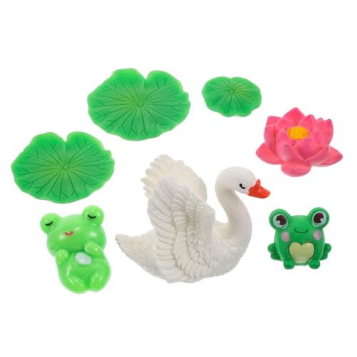 Warmhm 1 Satz Mini-froschschwan Deko Kleine Frösche Zum Verstecken Minifiguren in Loser Schüttung Nettes Schreibtischzubehör Kleine Froschfiguren Winzige Plastikfrösche Mini-Tiere Harz von Warmhm