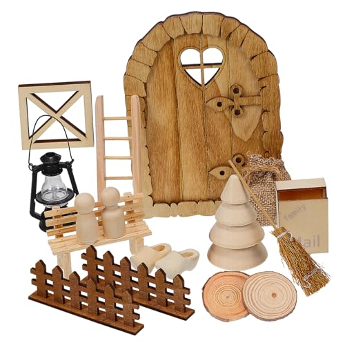 Warmhm 1 Satz Miniatur Holz Fenster Zaun Deko für Puppenhaus Weihnachtszubehör Robust Leicht Montierbar für Kreatives und Dekorieren von Warmhm