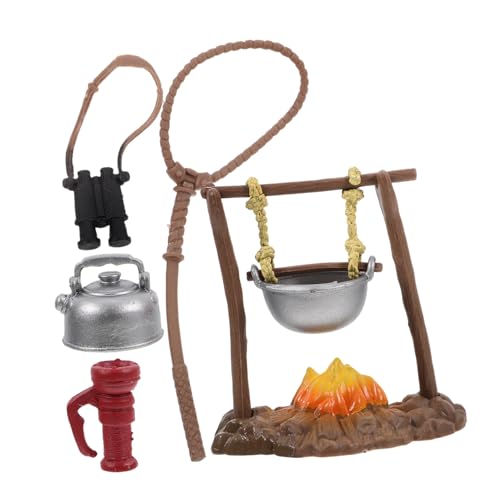 Warmhm 1 Satz Miniatur Lagerfeuer Röhren Ausrüstung Modelle Klein Bausatz Campingspielzeug Fort Falsches Lagerfeuer Plastik von Warmhm