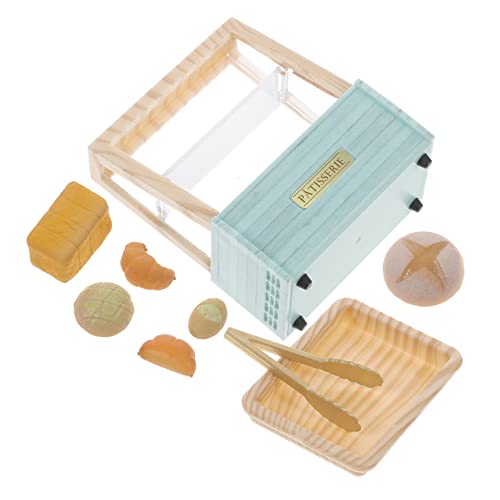 Warmhm 1 Satz Miniatur Ornamente Hausvitrine Vitrine Modelle Mini Vitrine Dessertschrank Miniaturmöbel Miniatur Bäckereischrank Mini Brot Ausstellungsständer Abs von Warmhm