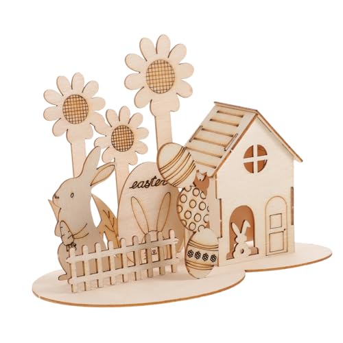 Warmhm 1 Satz Osterei-Dekoration Lernpuzzle Cartoon-Holzpuzzle Puzzle- zum Zusammenbauen aus Holz Holzpuzzles für Kleinkinder -DIY- 3D-Montagepuzzle Khaki von Warmhm