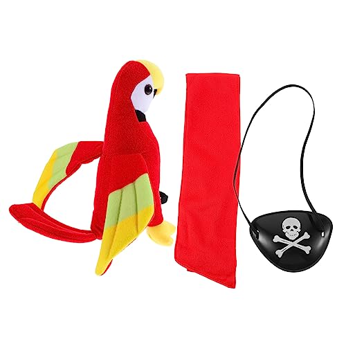 Warmhm 1 Satz Piratenkostüm Zubehör Set Teiliges Kostümzubehör mit Bandana und Augenklappe für Halloween Cosplay und Piraten Mottopartys von Warmhm