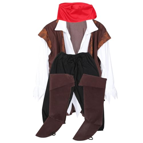 Warmhm 1 Satz Piratenkostüm für Herren Cosplay Halloween Verkleidung Requisiten für Kreative Fotos Strapazierfähiges Material für Rollenspiele und Unvergessliche mit Familie und Freunden von Warmhm