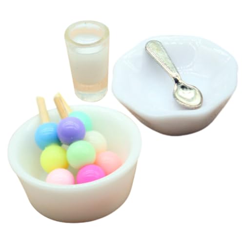 Warmhm 1 Satz Puppenhaus-Modell Lebensmittel Mini-Dessert-Modell Mini- -Rollenspiel Snack-Modell- Miniatur-Life-Scene-Accessoire Mini-küchenszenendekor Mini House Accessory Harz von Warmhm