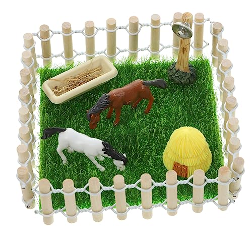 Warmhm 112 Maßstab Miniatur Scheune Pferde Lebendige Kunststoff Stabile Spielzeug-Set Für Puppenhaus von Warmhm