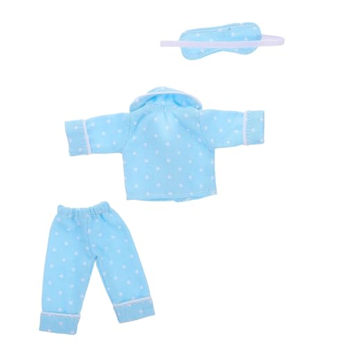 Warmhm 1 Satz Puppenkleidung Puppen-Outfits Für Rollenspiele Mini Kleiderschrank Puppenpyjama Zum Spielzeit Bausatz Süße Outfits Für Babypuppen Kind Schlafen Polyester Sky-Blue von Warmhm