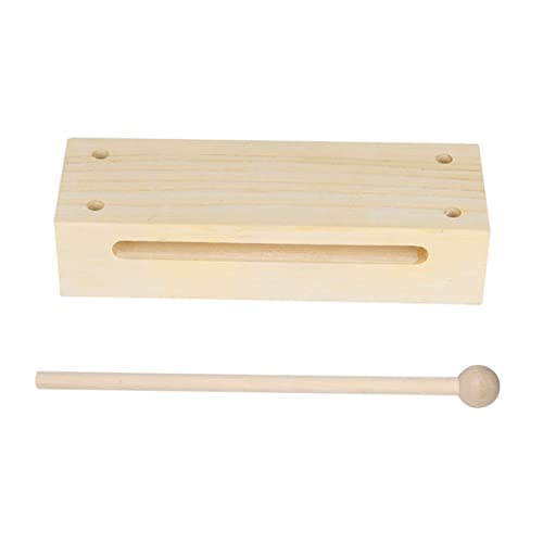 Warmhm 1 Satz Quadratischer Zweifarbiger Klatscher Schlaginstrument Zweifarbiges Musikinstrument Rhythmusblock Mit Schlägel Zweifarbiges Percussion-Instrument Holz Beige von Warmhm