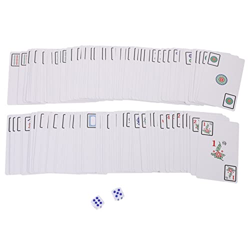 Warmhm 1 Satz Reise Mahjong Kartenspiel Tragbares Leichtes Mahjong Kartenkit mit Aufbewahrungsbox für Familienunterhaltung und Partys Nicht Leicht zu Brechen Langlebig und Bedruckt von Warmhm
