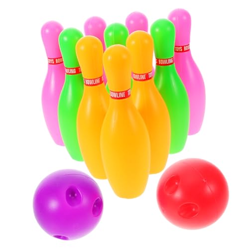 Warmhm 1 Satz Satz Bowlingkugel Outdoor Kindergarten Pädagogisches Spaß Ball Karnevalsring-Wurfringe Kinderfestung Plastik von Warmhm