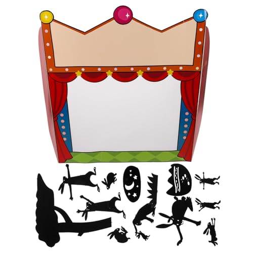 Warmhm 1 Satz Schattenpuppenspielbühne Verkaufsautomat Für Karnevalsspiele Karneval-Halloween-Dekorationen Puppenstab Handwerksmaschine Zirkus-kulisse Puppentheater Papier von Warmhm