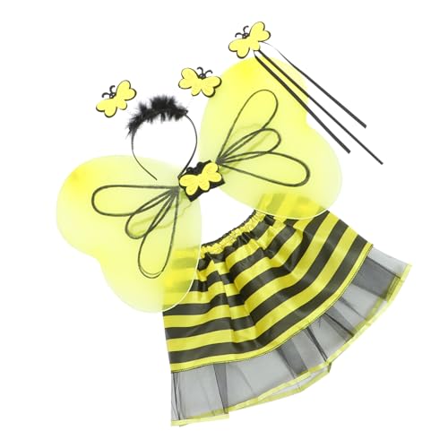 Warmhm 1 Satz Schmetterlingsflügel eingestellt Anziehsachen für Mädchen mädchen- -fee-kostüm Kinderkleider Rock Kleinkind kostüm Bienen Zauberstäbe Kostümrock Cosplay von Warmhm