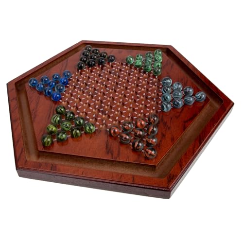 Warmhm 1 Satz Sechseckige Holz Dame Platten Familien Brettspiele Kinderspielzeug Chinesisches Dame Desktop Dame Spielspielzeug Sechseckiges Chinesisches Dame Desktop Spiel Dame von Warmhm