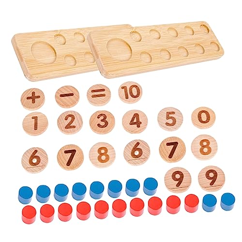 Warmhm 1 Satz Setzspielzeug für Teiliges Holz Mathematikspielzeug Mathematischen Fähigkeiten und Farberkennung für Jahren von Warmhm