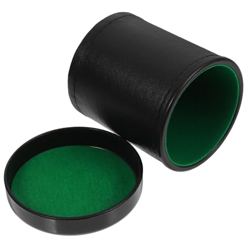 Warmhm 1 Satz Siebbecher aus geräuschlosem Leder Shaker-Flasche Spender Tassen Würfelbecher inneneinrichtung brettspiele stumm schütteln würfel Halter Stangenwürfelhalter Plastik Green von Warmhm