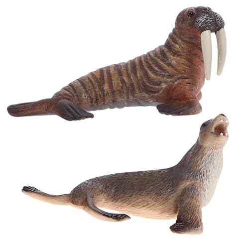Warmhm 1 Satz Simulation Sea Animal Modell Realistische Seelöwe Walross Figuren Unterwasser Tier für Terrarium Aquarium Dekoration Lernspielzeug für Kreatives von Warmhm