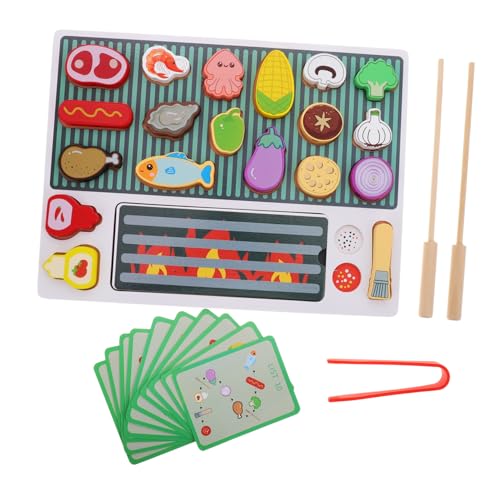 Warmhm 1 Satz Simulations-Grillspielzeug für Kindergrill Rollenspielzeug Grillen für interaktives kinderküche BBQ-Grill-Spielset Küchenspielzeug aus Holz von Warmhm