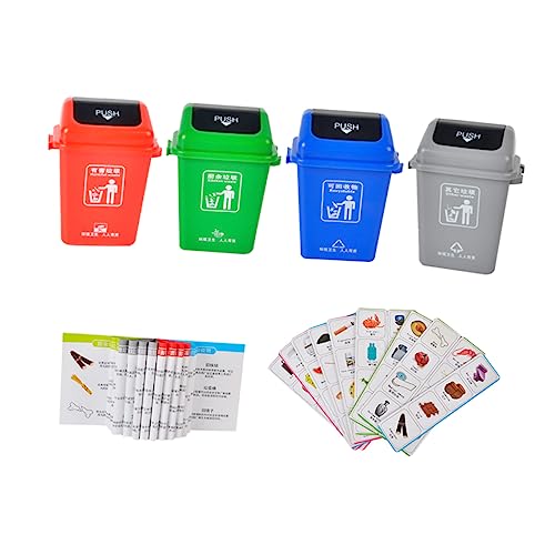 Warmhm Müllsortierspielzeug Satz für Kinder Lehrreiches Mülleimer Spielzeug Frühkindliche Bildung Umweltbewusstsein Fördern Sortierspiel für Recycling von Warmhm