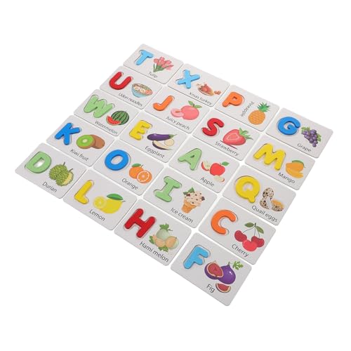Warmhm 1 Satz Spielzeugbildkarten Buchstabenerkennungsrätsel Alphabetkarten Lernaktivitäten Zum Kleinkind Passende Tier-Puzzle-Karten Alphabet-Flash-Karten Hölzern von Warmhm