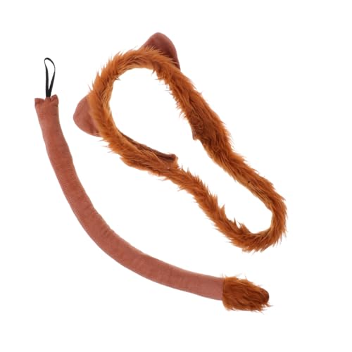 Warmhm 1 Satz Stirnband mit Tierohren Ohr Stirnbänder liefert Stirnbänder Tierkopfband Süßes Kostümzubehör Löwen-Accessoires für Damen Halloween-Ohren-Stirnband Stoff Light Brown von Warmhm