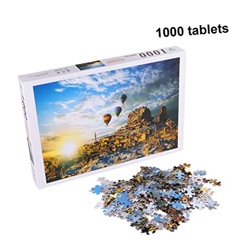 Warmhm 1 Satz Teile Kreatives Papier Puzzle Pädagogisches Jigsaw mit Buntem Heißluftballon Design für Erwachsene für Frühes Lernen und Spaß mit Freunden von Warmhm