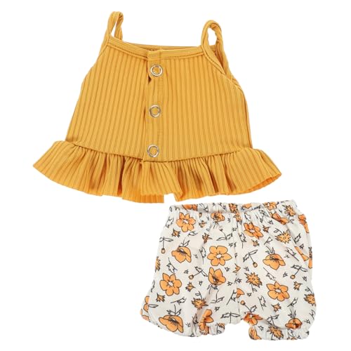 Warmhm 1 Satz Teiliges Bekleidungsset mit Oberteil und Shorts für Puppen aus Weichem Waschbar Niedliches Blumenmuster für Kreatives und Puppenpflege von Warmhm